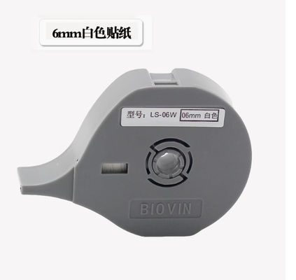 Chine LS-06W ruban adhésif d'étiquette de 6 mm pour Biovin S600 S650 S680 S690 S700 Machine à lettres électroniques, Imprimante d'identification par câble, Marqueur filaire fournisseur