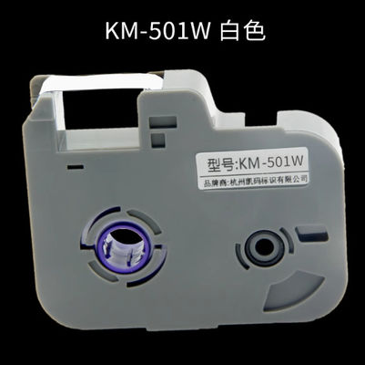 Chine bande d'étiquette noire et blanche pour la machine à lettres électroniques KM-501W, imprimante d'identification par câble, marqueur de fil fournisseur