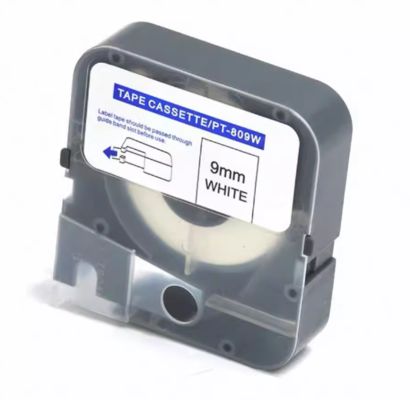 Chine 9mm white label tape cassette PT-809W compatible for Puty Electronic Lettering Machine fournisseur