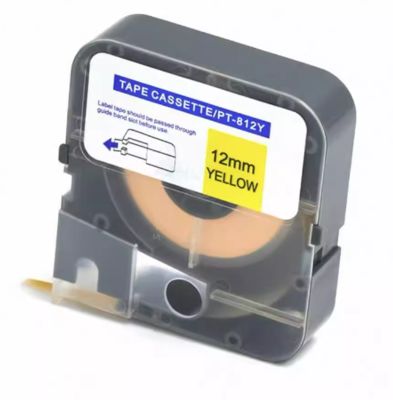 Chine 12mm yellow label tape cassette PT-812Y compatible for Puty Electronic Lettering Machine fournisseur