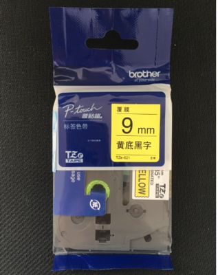 Chine 9mm P-Touch Black on Yellow label tape cassette TZE-621 for Brother Electronic Lettering Machine tube printer fournisseur