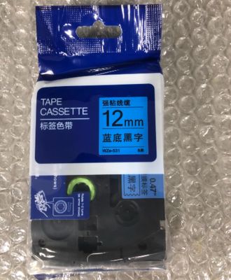 Chine 12mm P-Touch Black on blue label tape cassette WZE-531 for Brother Electronic Lettering Machine tube printer fournisseur