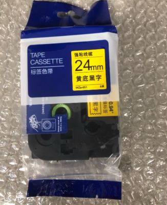 Chine 24mm P-Touch Black on yellow label tape cassette WZE-651 for Brother Electronic Lettering Machine tube printer fournisseur