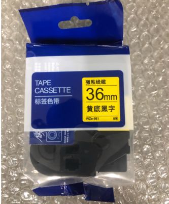 Chine 36mm P-Touch Black on yellow label tape cassette WZE-661 for Brother Electronic Lettering Machine tube printer fournisseur