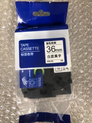 Chine 36mm P-Touch Black on white label tape cassette WZE-261 for Brother Electronic Lettering Machine tube printer fournisseur