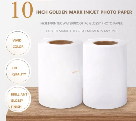 Papier brillant imperméable d'or de photo de jet d'encre de petit pain de pouce 305mm 50m 240g RC de la marque 12 pour Fuji DL600 DL650 Noritsu D1005 Dryla fournisseur
