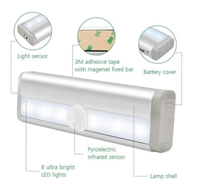 6 capteurs de mouvement LED PIR LED Lumière de nuit intérieure avec batterie pour chambre à coucher fournisseur