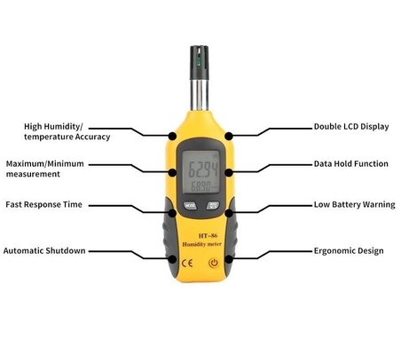 HTI HT-86 Hygromètre et thermomètre numérique portable 2 en 1 à l'intérieur/à l'extérieur fournisseur