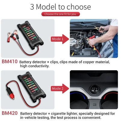 BM410 12V 24VTesteur de batterie de voiture Testeur de charge de charge Testeur de batterie de voiture Testeur d'outil de diagnostic Testeur d'alternateur pour diesel fournisseur