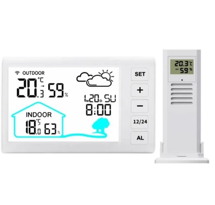 TS-FT006 Station météorologique multifonction Horloge Transmission sans fil Distance ouverte 100m Distance effective 30m fournisseur