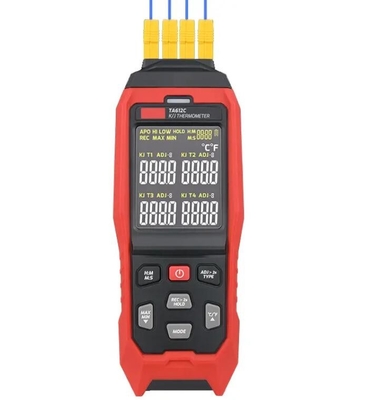 TA612B/C 2/4 canaux K/J Thermomètre à thermocouple de type -200~1372 C-328~2501 F Témpéromètre LCD 5000 groupes de données fournisseur