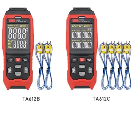 TA612B/C 2/4 canaux K/J Thermomètre à thermocouple de type -200~1372 C-328~2501 F Témpéromètre LCD 5000 groupes de données fournisseur