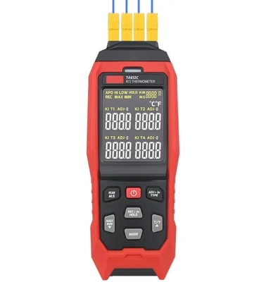 TA612B/C 2/4 canaux K/J Thermomètre à thermocouple de type -200~1372 C/ -328~2501 F Témpéromètre LCD 5000 groupes Stockage de données fournisseur