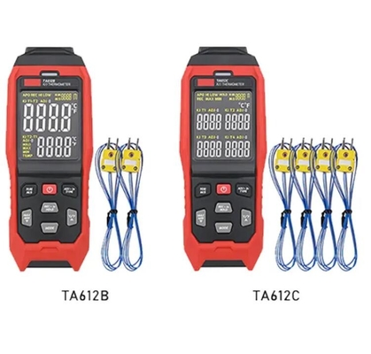 TA612B/C 2/4 canaux K/J Thermomètre à thermocouple de type -200~1372 C/ -328~2501 F Témpéromètre LCD 5000 groupes Stockage de données fournisseur