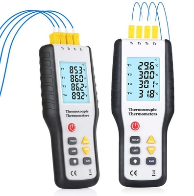 HTI HT-9815 Thermomètre à capteur numérique à thermocouple de type K blanc portable à 4 canaux fournisseur