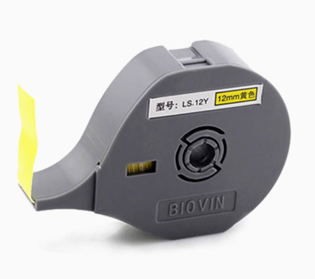 Tape d'étiquette LS-12Y de 12 mm pour Biovin S600 S650 S680 S690 S700 Machine à lettres électroniques, Imprimante d'identification par câble, Marqueur filaire fournisseur