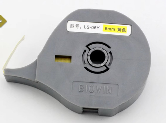 LS-06Y ruban adhésif d'étiquette de 6 mm pour Biovin S600 S650 S680 S690 S700 Machine à lettres électroniques, Imprimante d'identification par câble, Marqueur filaire fournisseur