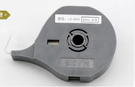 LS-06W ruban adhésif d'étiquette de 6 mm pour Biovin S600 S650 S680 S690 S700 Machine à lettres électroniques, Imprimante d'identification par câble, Marqueur filaire fournisseur