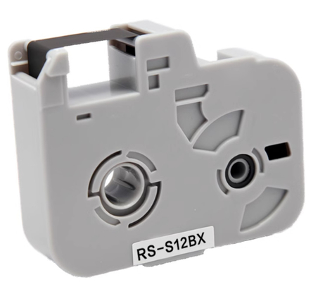 RS-S12BX S Cassette à bande de marque noire pour le nouveau style Biovin S690 Machine à lettres électroniques, imprimante d'identification par câble, marqueur de fil fournisseur