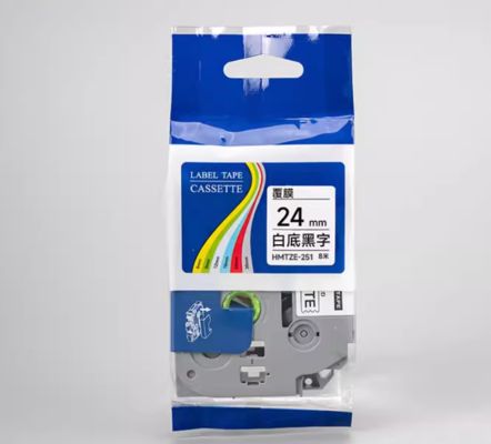 HMTZE-251 24mmX8M White label tape cassette For Brother label printer Black on White fournisseur