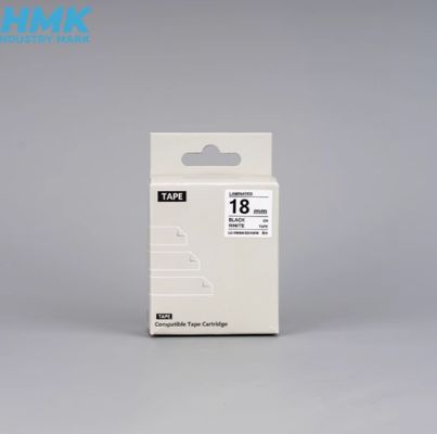 HMSS18K 18mmX8m White label tape cassette For Brother label printer Black on White fournisseur