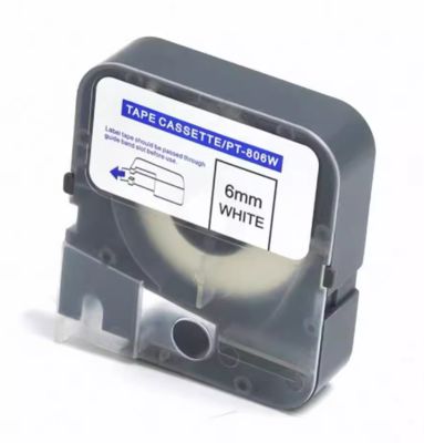 6mm white label tape cassette PT-806W compatible for Puty Electronic Lettering Machine fournisseur
