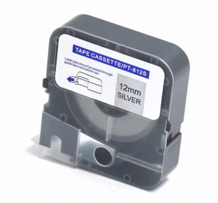 12mm Silver label tape cassette PT-812s compatible for Puty Electronic Lettering Machine fournisseur