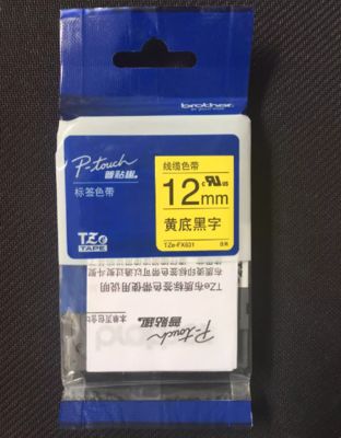12mm P-Touch Black on yellow label tape cassette TZ-FX631 for Brother Electronic Lettering Machine tube printer fournisseur