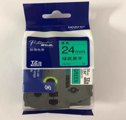 24mm P-Touch Black on yellow label tape cassette TZ-751 for Brother Electronic Lettering Machine tube printer fournisseur