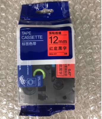 12mm P-Touch Black on red label tape cassette WZE-431 for Brother Electronic Lettering Machine tube printer fournisseur
